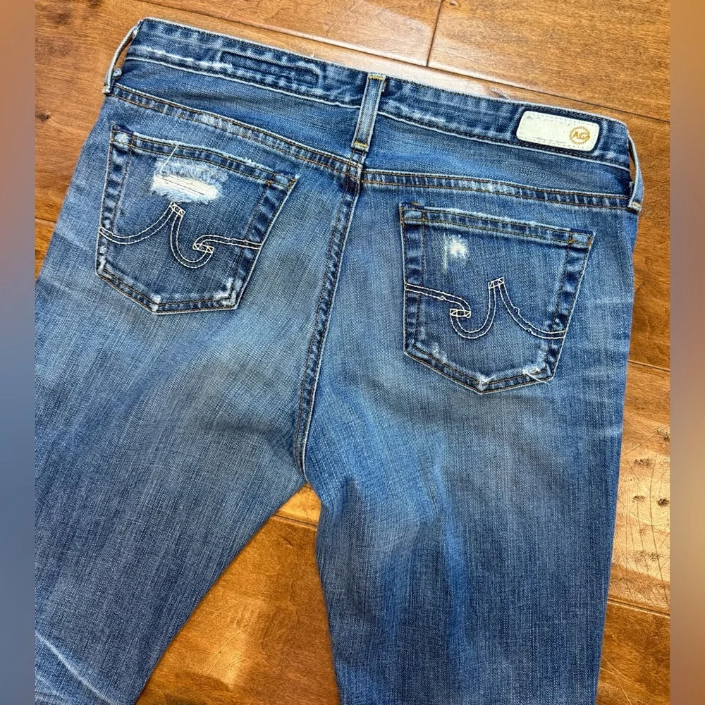 AG Premiere Skinny Straight Jeans Distressed Medium Wash 28